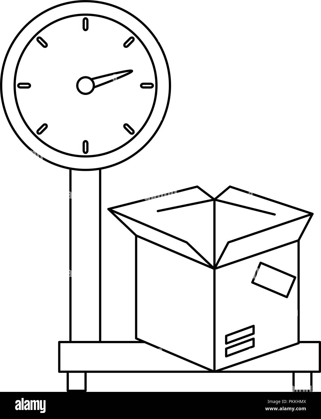 scale measure weight with box delivery service Stock Vector Image & Art