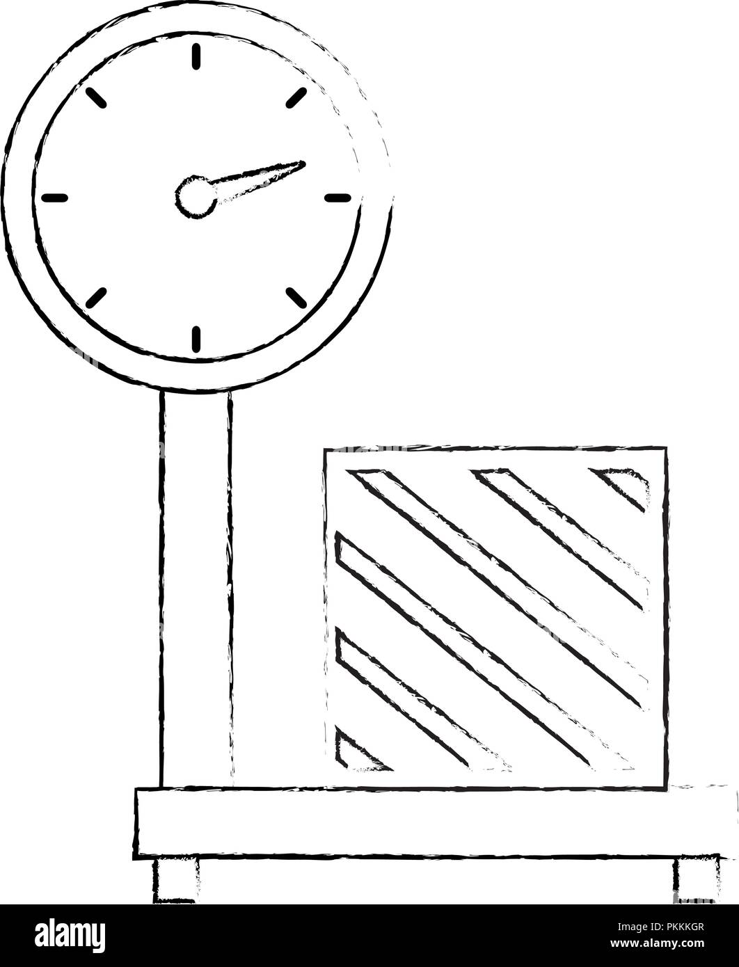 scale measure weight with box delivery service Stock Vector Image & Art