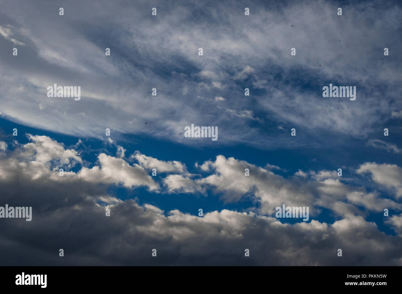Dramatic sunset sky with colorful clouds after thunderstorm Stock Photo ...