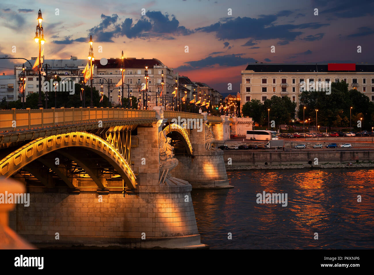 Sunset on margaret bridge hi-res stock photography and images - Alamy
