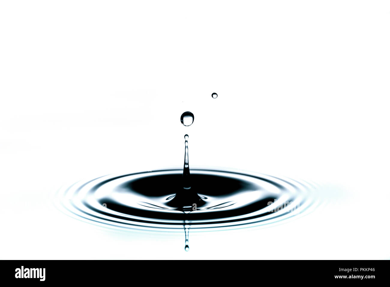 Splash of the falling drops of water Stock Photo