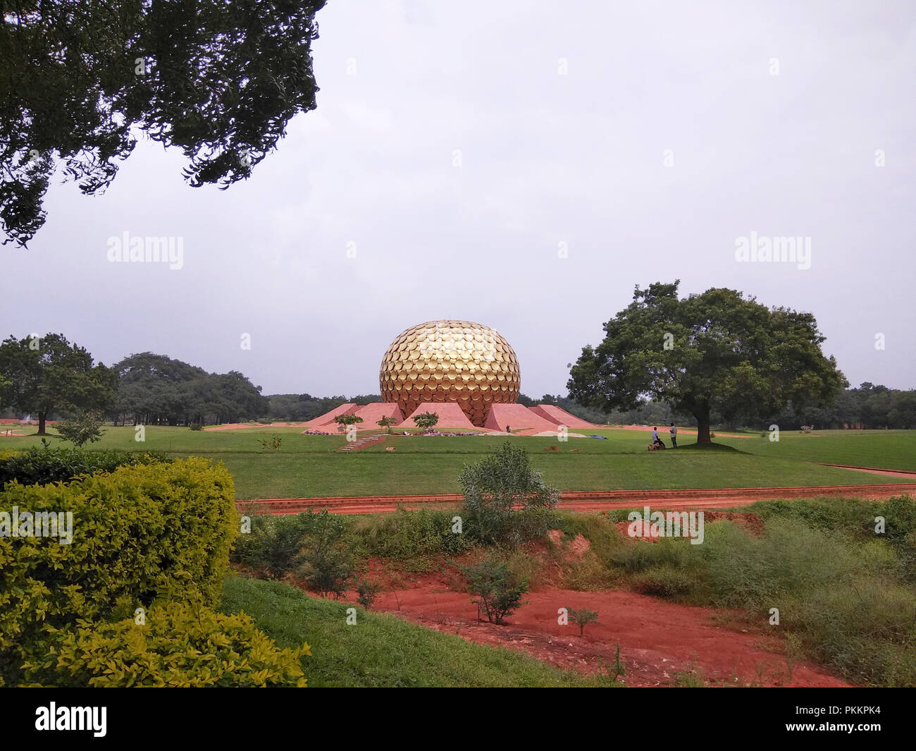 View of Matrimandir, Auroville, Tamil Nadu, India Stock Photo