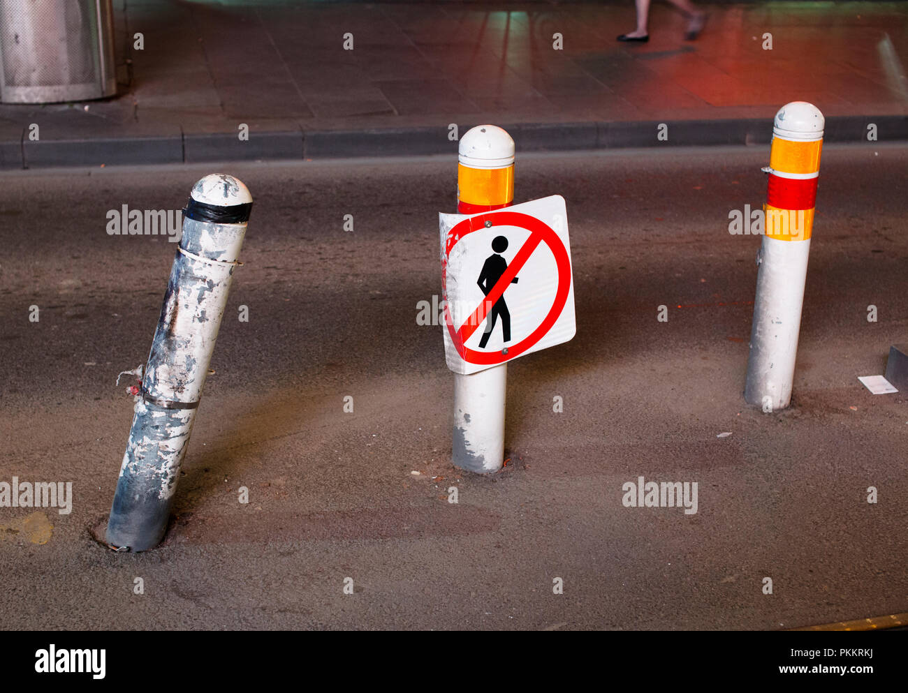 Evidence of bad driving in Melbourne's central business district. Stock Photo