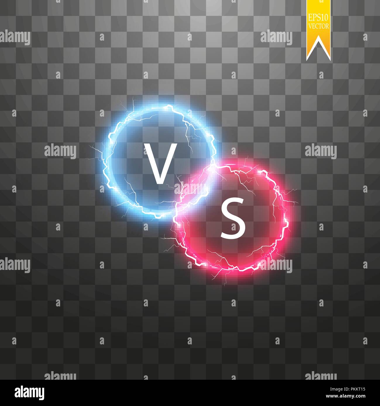 Hot And Cold Sparkling Strength Energy Lightning With An Electrical Discharge Isolated On A Transparent Background Collision Of Two Forces With Red And Blue Light Vector Illustration V S Stock Vector Image