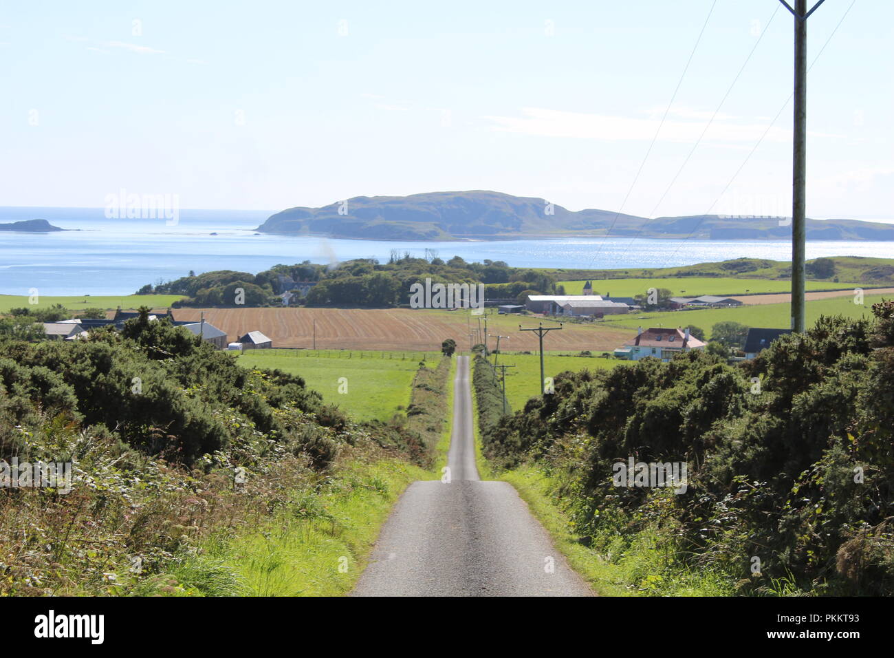 Road leading to Southend, Kintyre, Scotland. Stock Photo