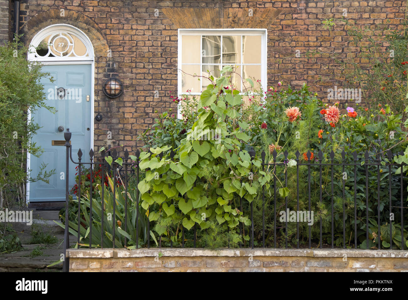 Detail of front of a house in Downshire Hill, Hampstead, London NW3