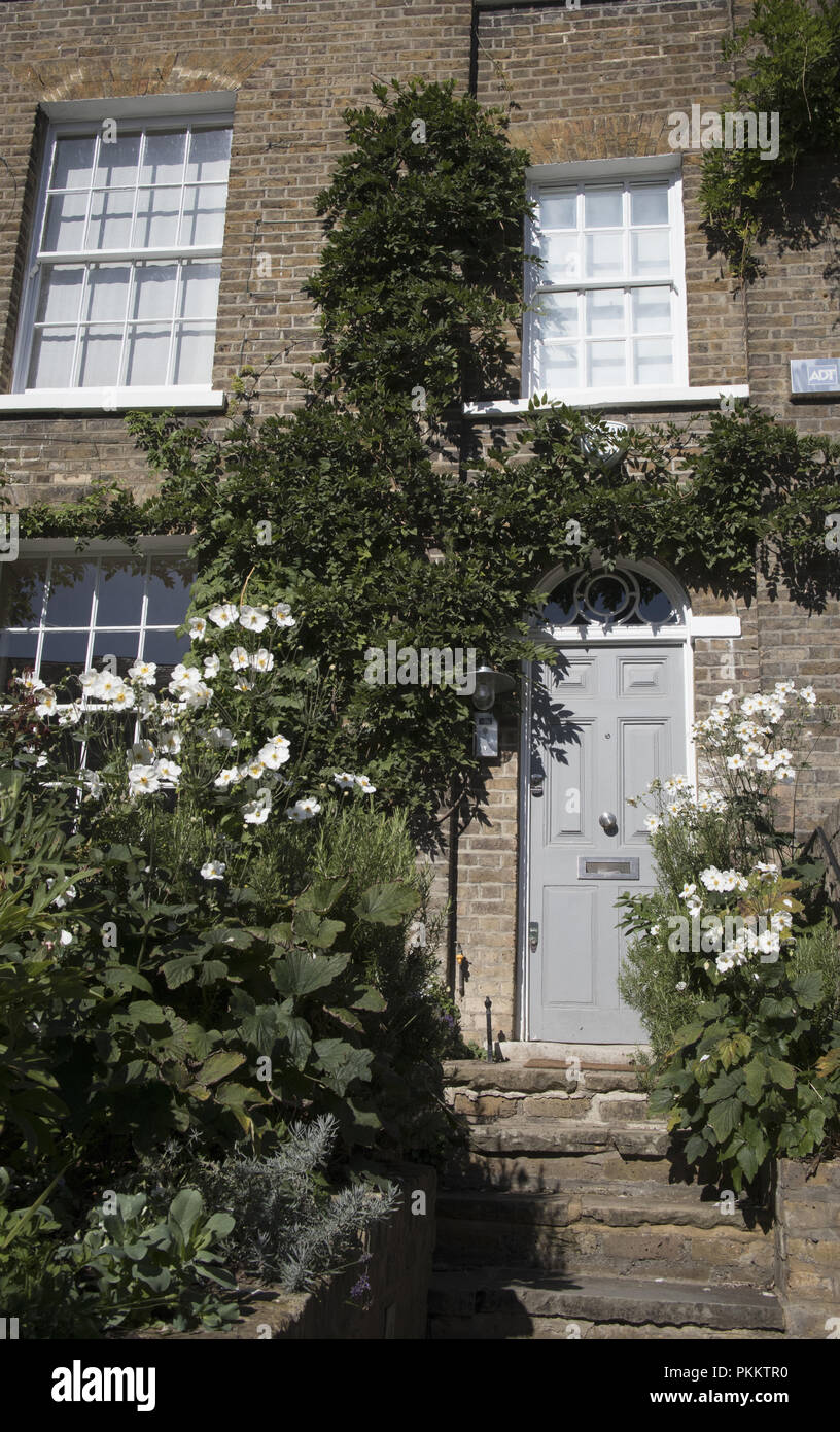 Detail of front of a house in Downshire Hill, Hampstead, London NW3