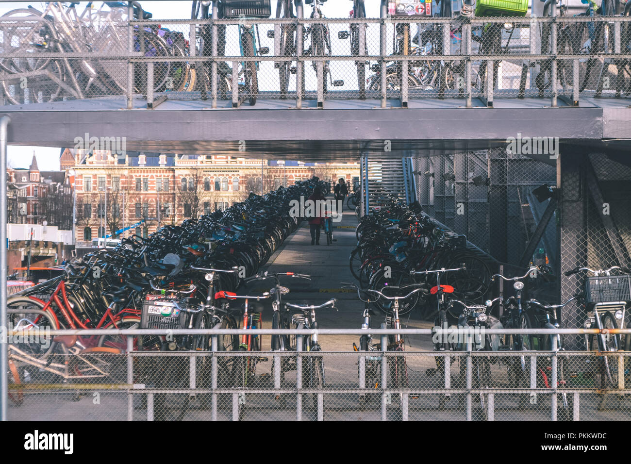 Bike parking central station amsterdam hires stock photography and