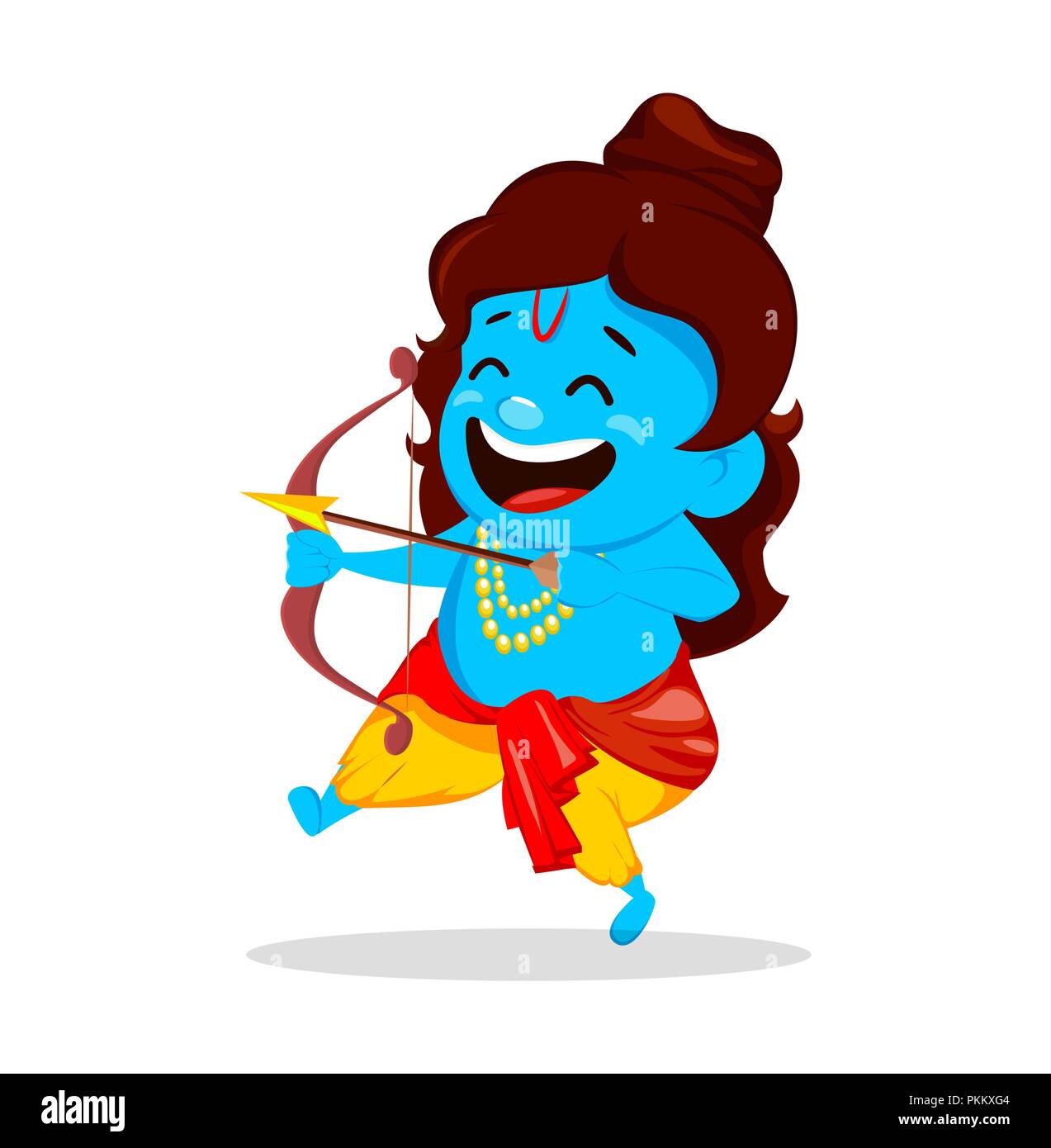 Lord Rama holding bow and arrow. Funny cartoon character for Navratri  festival of India. Vector illustration on white background Stock Vector  Image & Art - Alamy