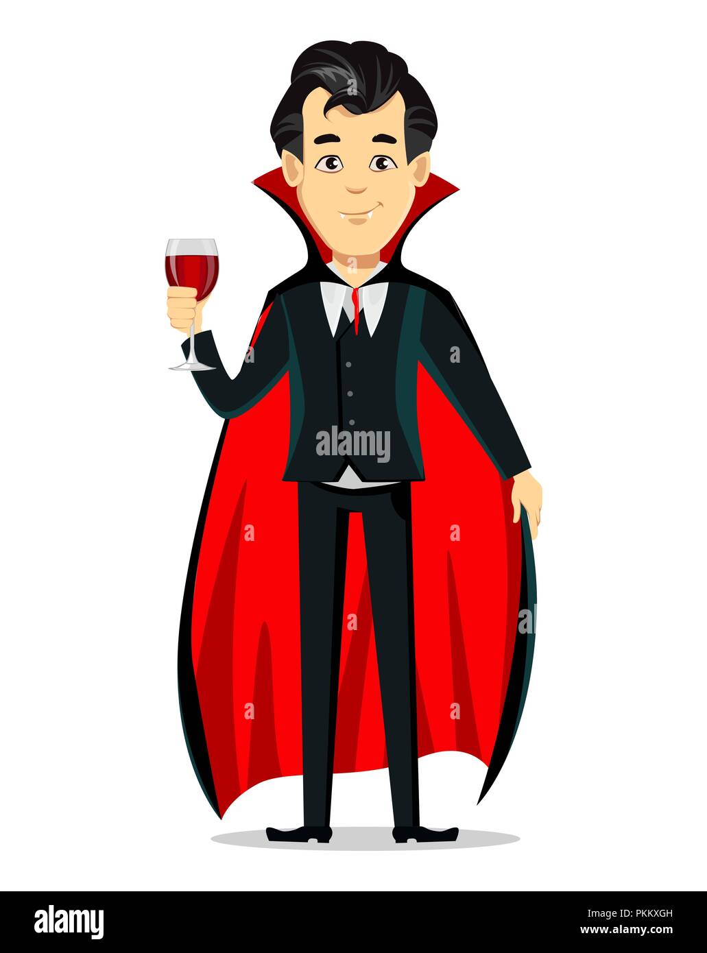 Cartoon Vampire Drinking Blood, Stock vector