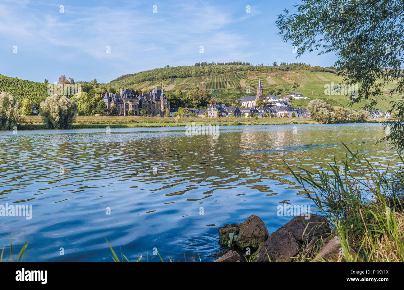 Lieser on the Moselle Germany. Stock Photo