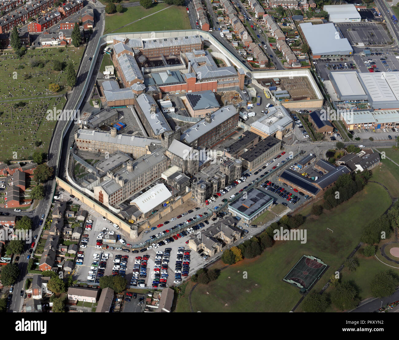 aerial view of HMP Leeds, Armley jail Stock Photo