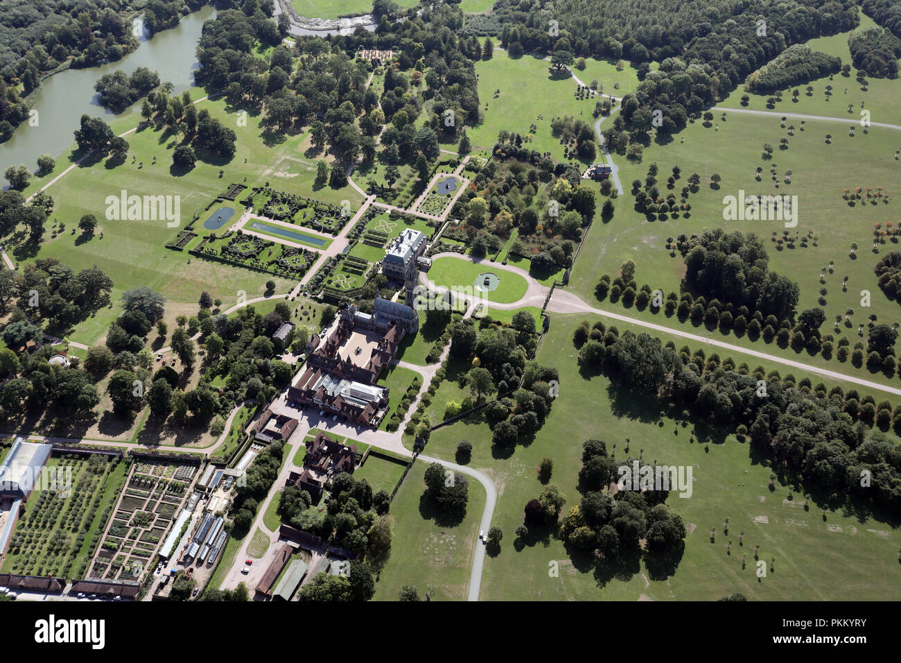 aerial view of Eaton Hall, part of the Grosvenor Estate, near Chester
