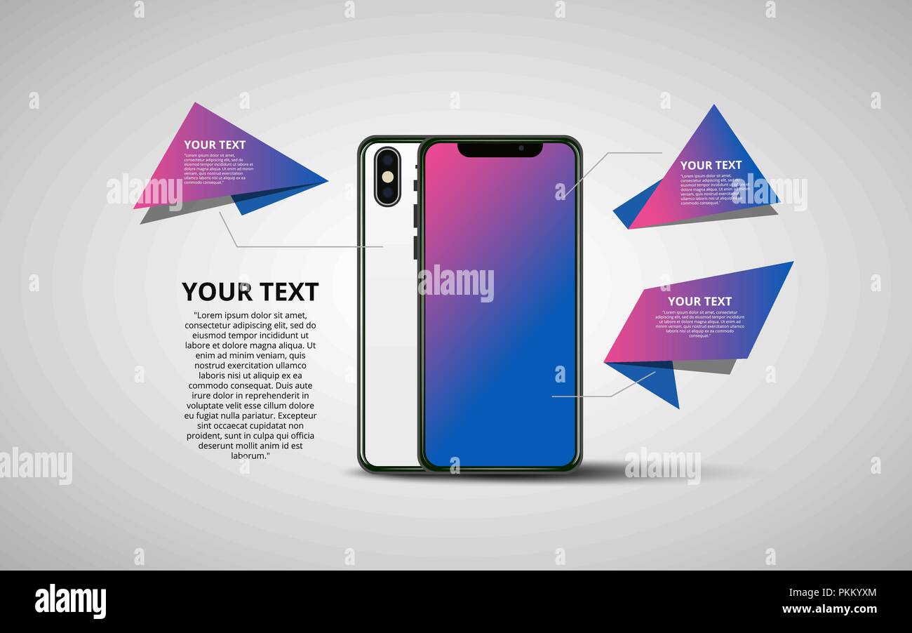 Vector real flat illustration of mobile phone Stock Vector Image & Art ...