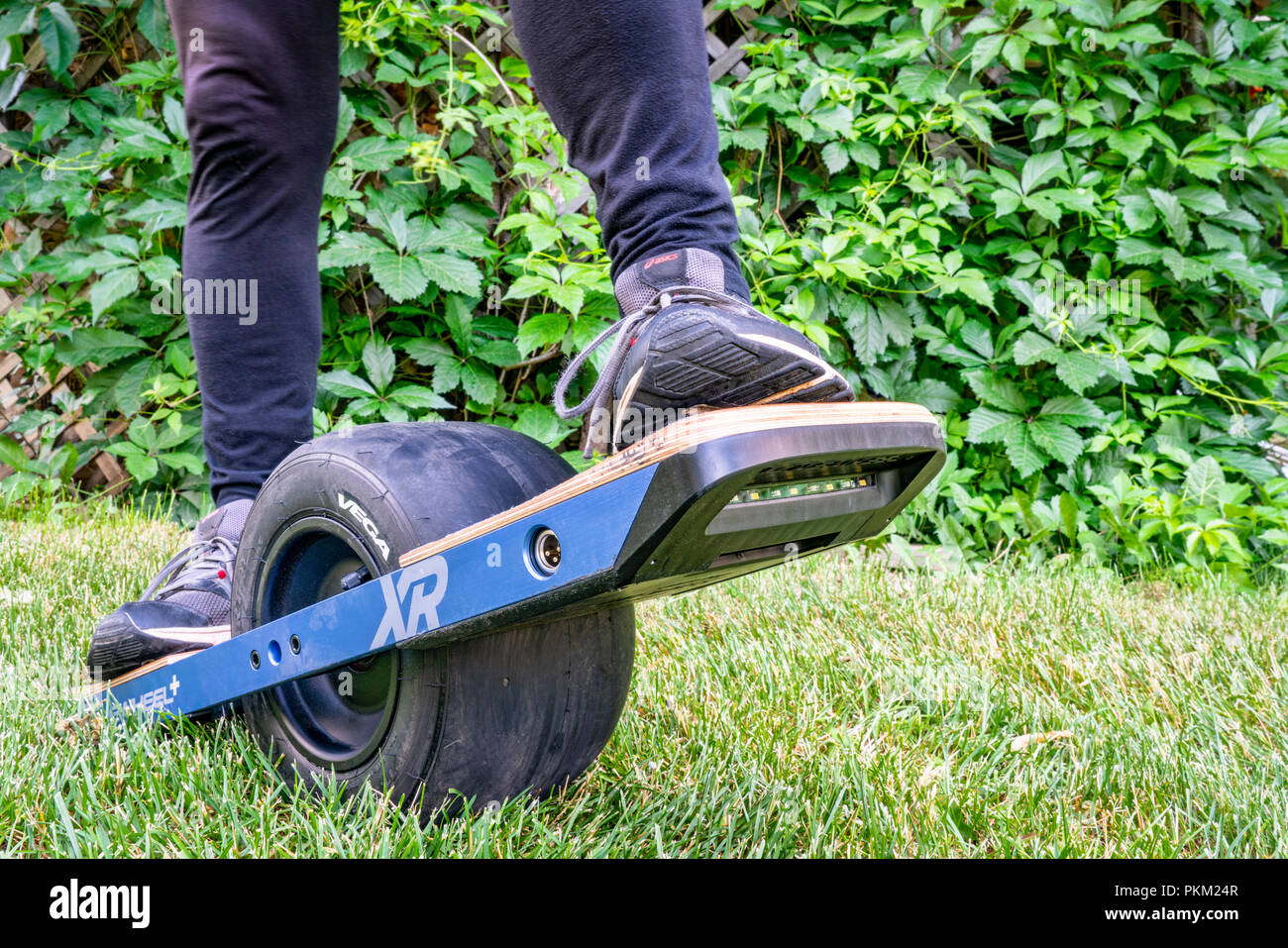 Fort Collins CO USA June 16 2018 Starting a ride on Onewheel