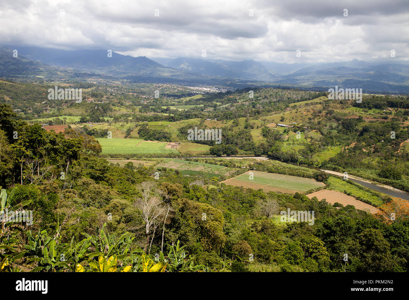 The valley of San Isidro de El General in Costa RIca Stock Photo