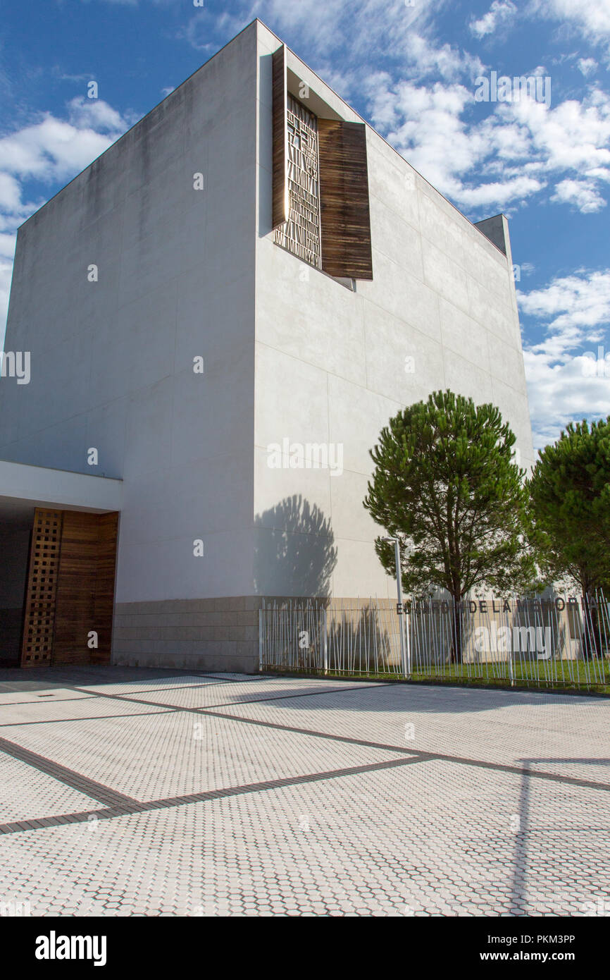 Exterior of the Iesu Church, Iglesia de Iesu, Rafael Moneo architect, San Sebastián,  Guipúzcoa, Basque Country, Spain Stock Photo