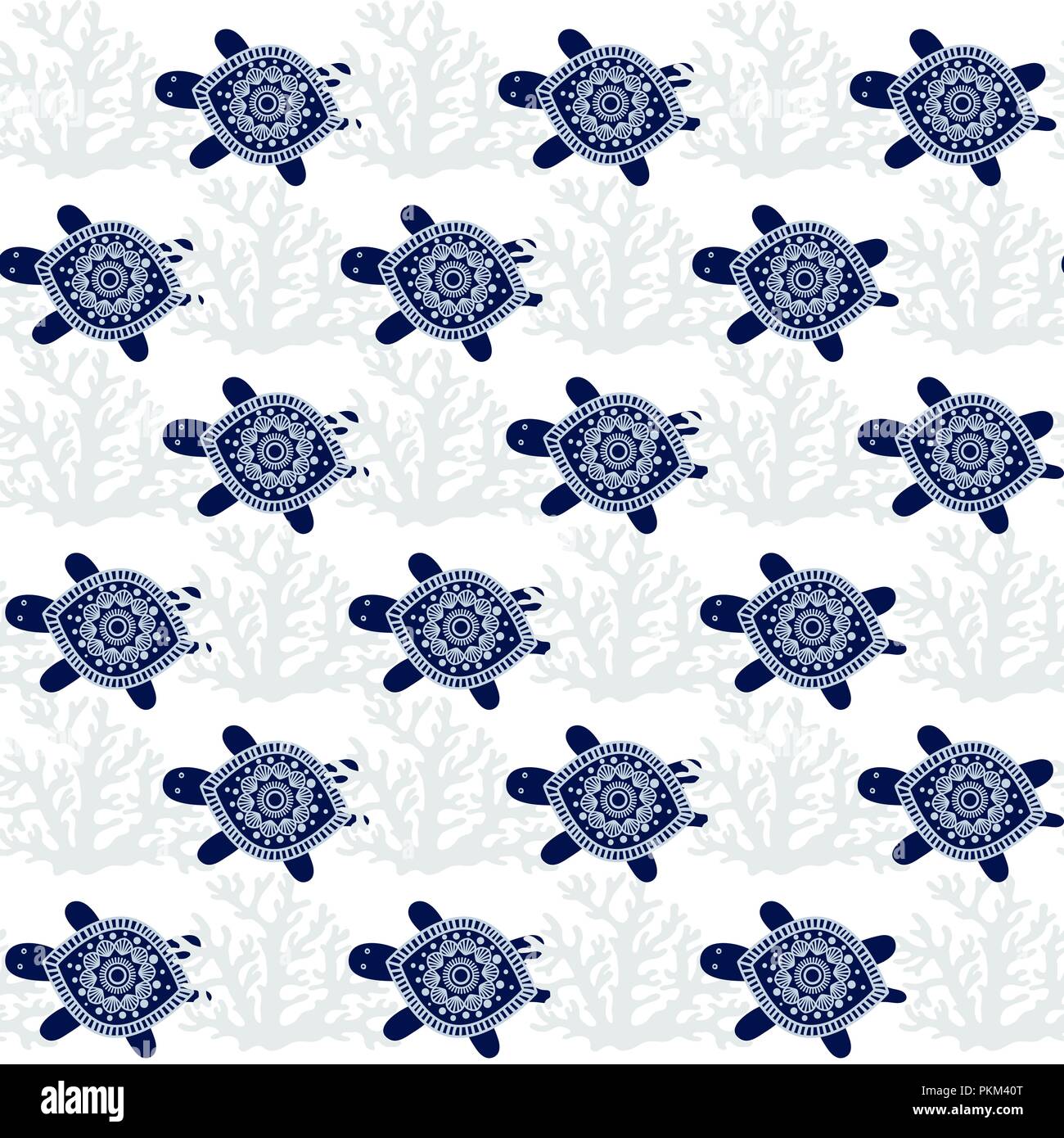 Cute seamless cartoon sea Stock Vector Images Alamy