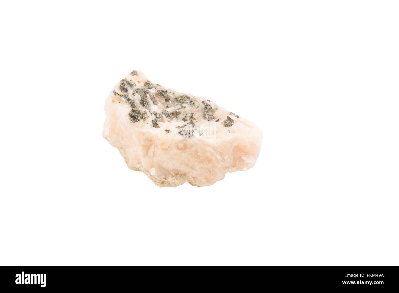 Pink Dolomite stone with dots isolated. Stock Photo