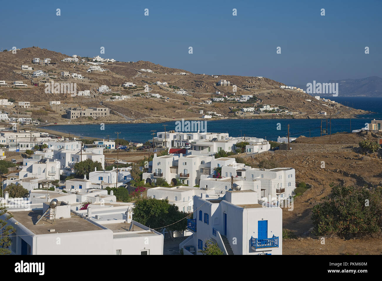 Ornos village - Mykonos island - Aegean sea - Greece Stock Photo - Alamy