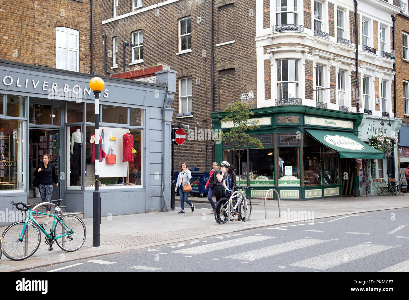 Clapham The Pavement Shops - London UK Stock Photo