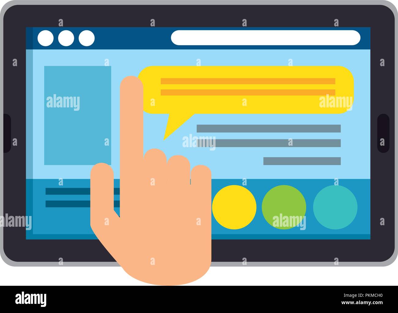 hand using tablet electronic Stock Vector Image & Art - Alamy