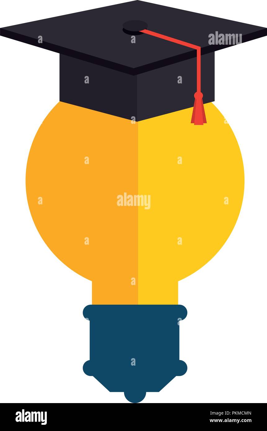 Graduation Bulbe bulb light with hat graduation Stock Vector Image & Art - Alamy