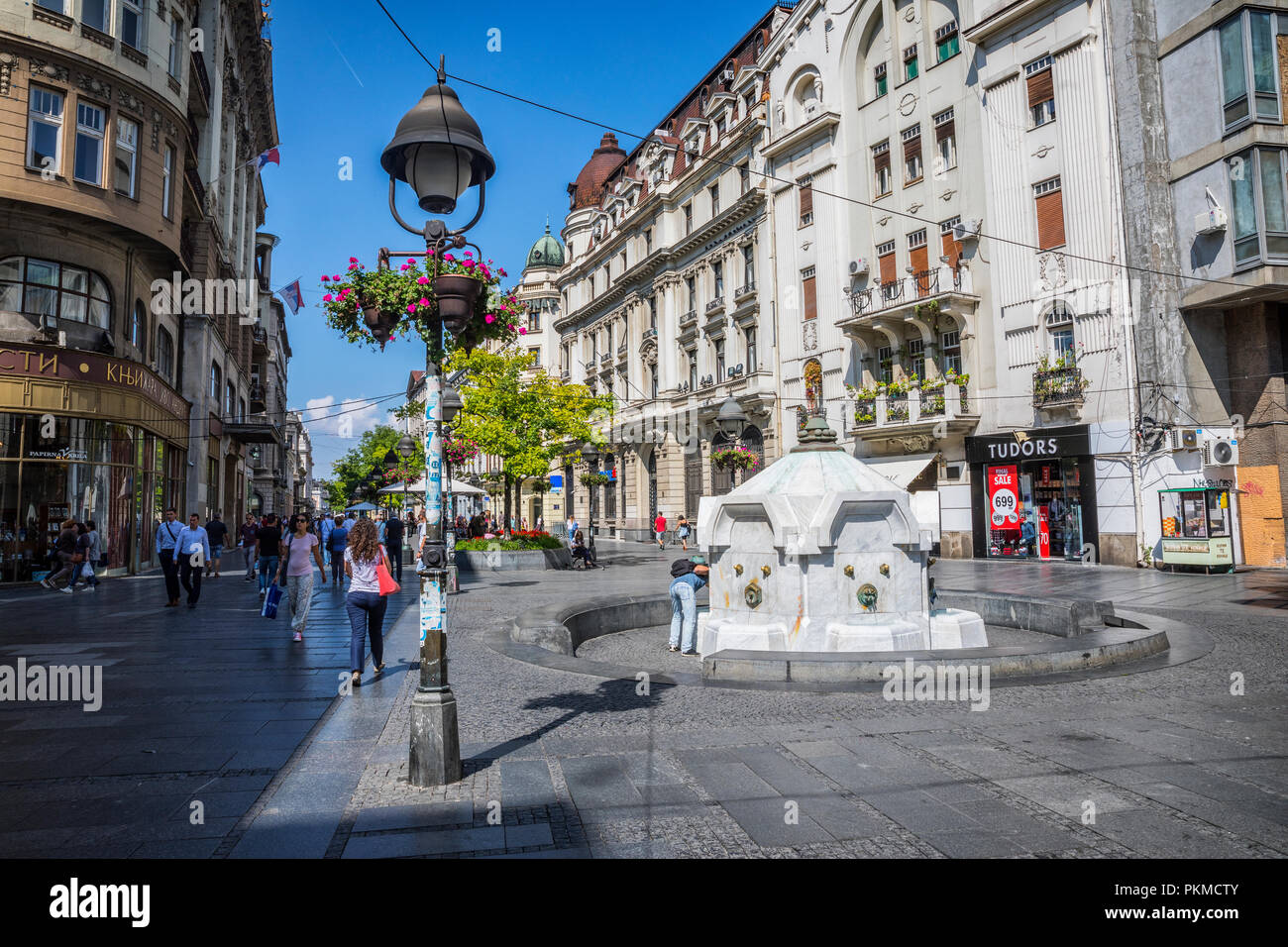 Belgrade, drinking fountain in Knez Mihailova street Stock Photo