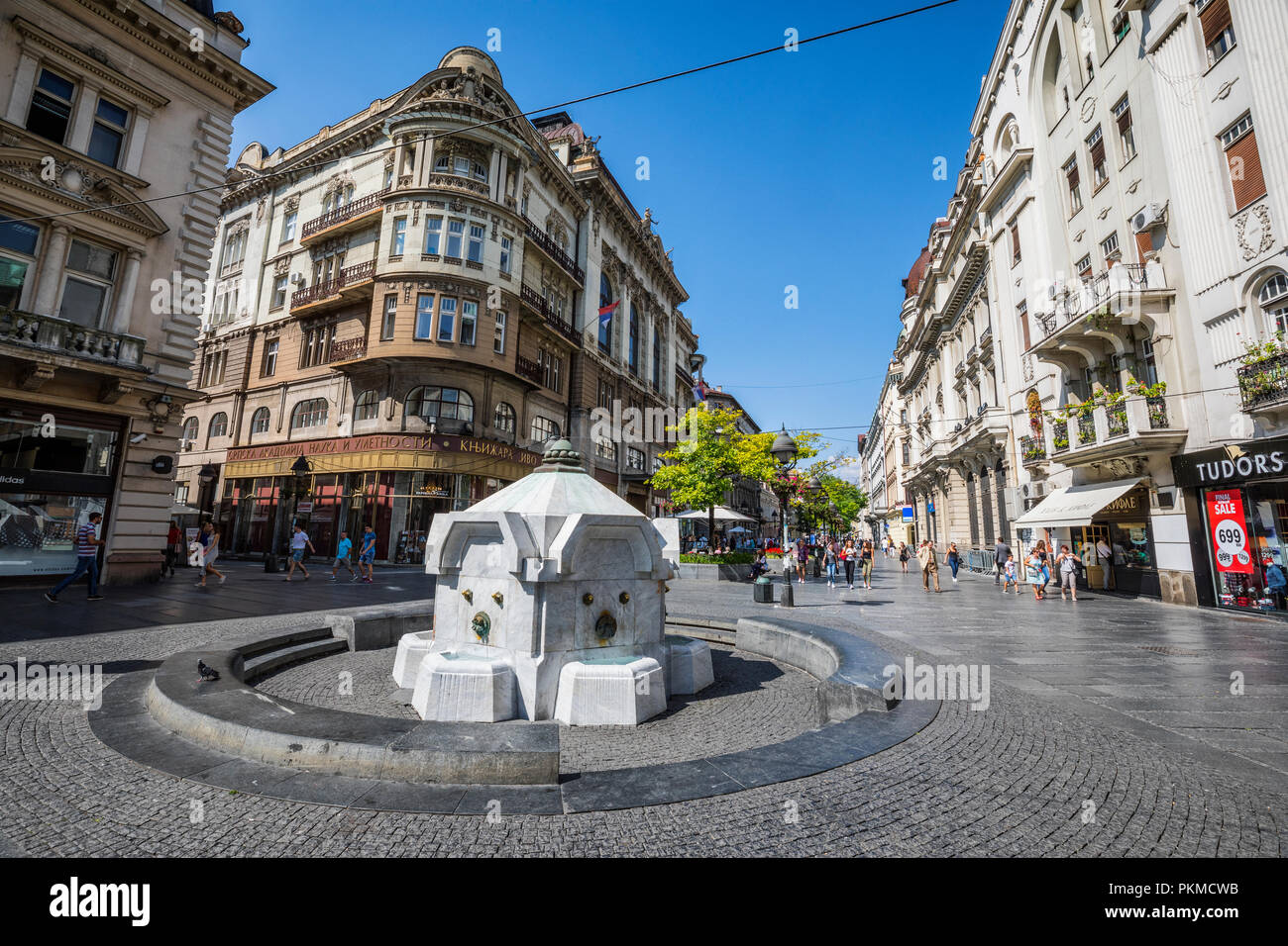 Belgrade, drinking fountain in Knez Mihailova street Stock Photo