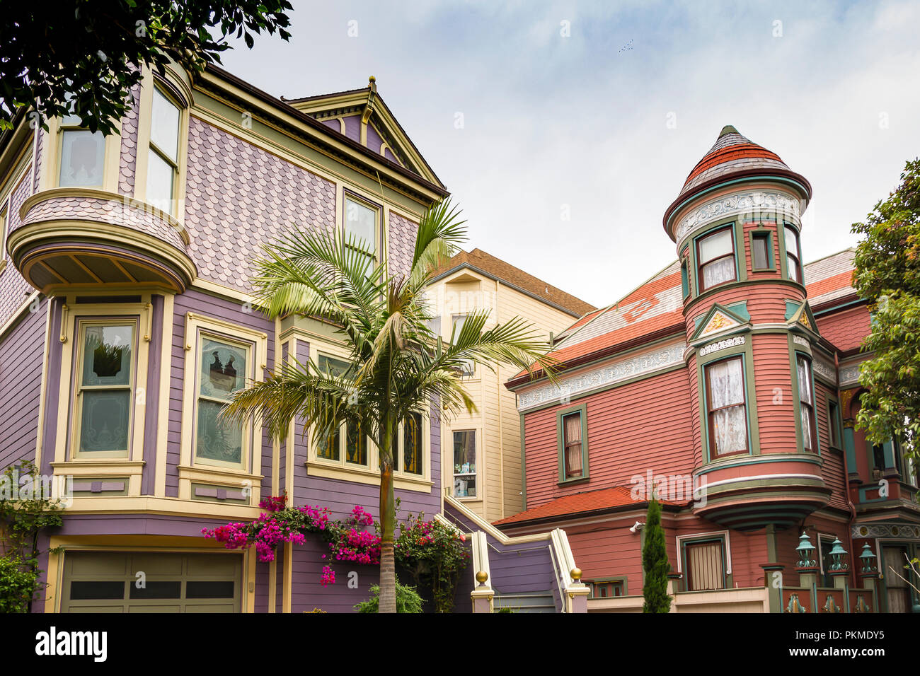 Colorful traditional victorian houses in San Francisco Stock Photo - Alamy