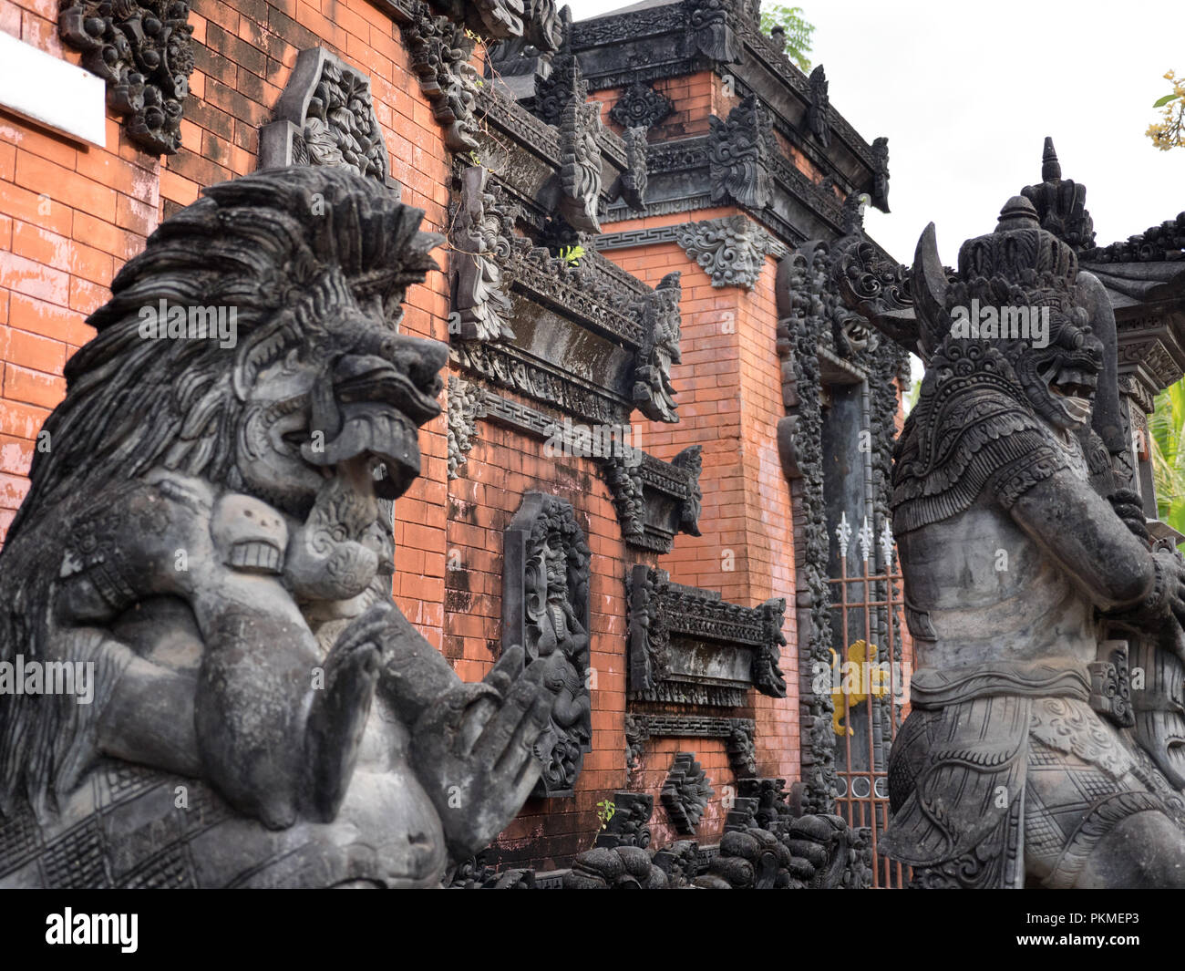 Hindu temple with statues of the gods on Bali island, Indonesia
