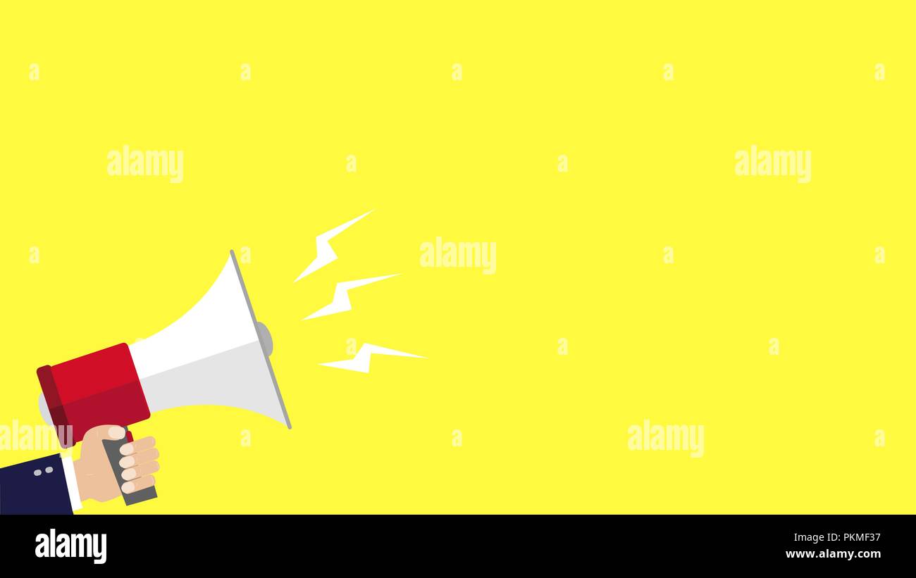 Human Hand Holding Megaphone With Blank Space for Your Text Stock Vector