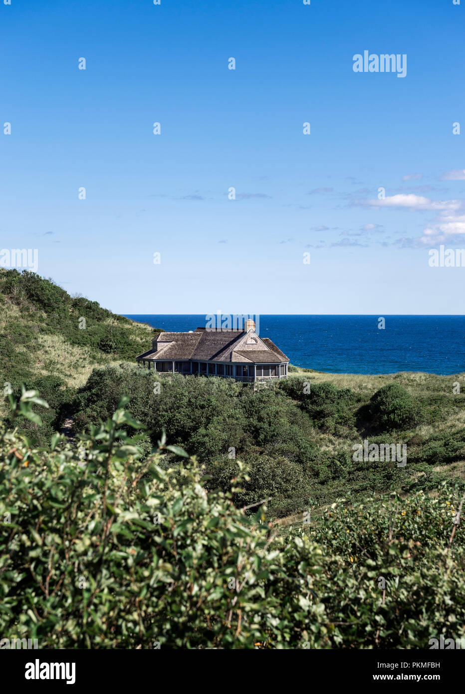 Secluded waterfront beach house, Truro, Cape Cod, Massachusetts, USA