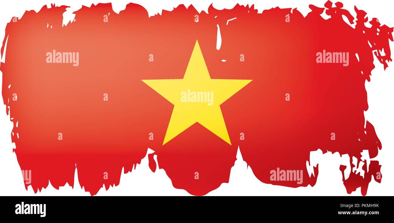 Vietnam flag, vector illustration on a white background Stock Vector ...