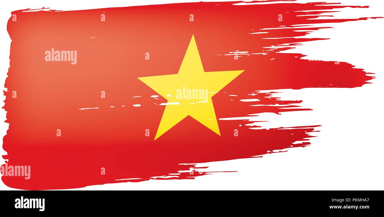 Vietnam flag, vector illustration on a white background Stock Vector ...