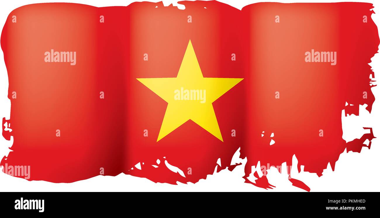 Vietnam flag, vector illustration on a white background Stock Vector ...