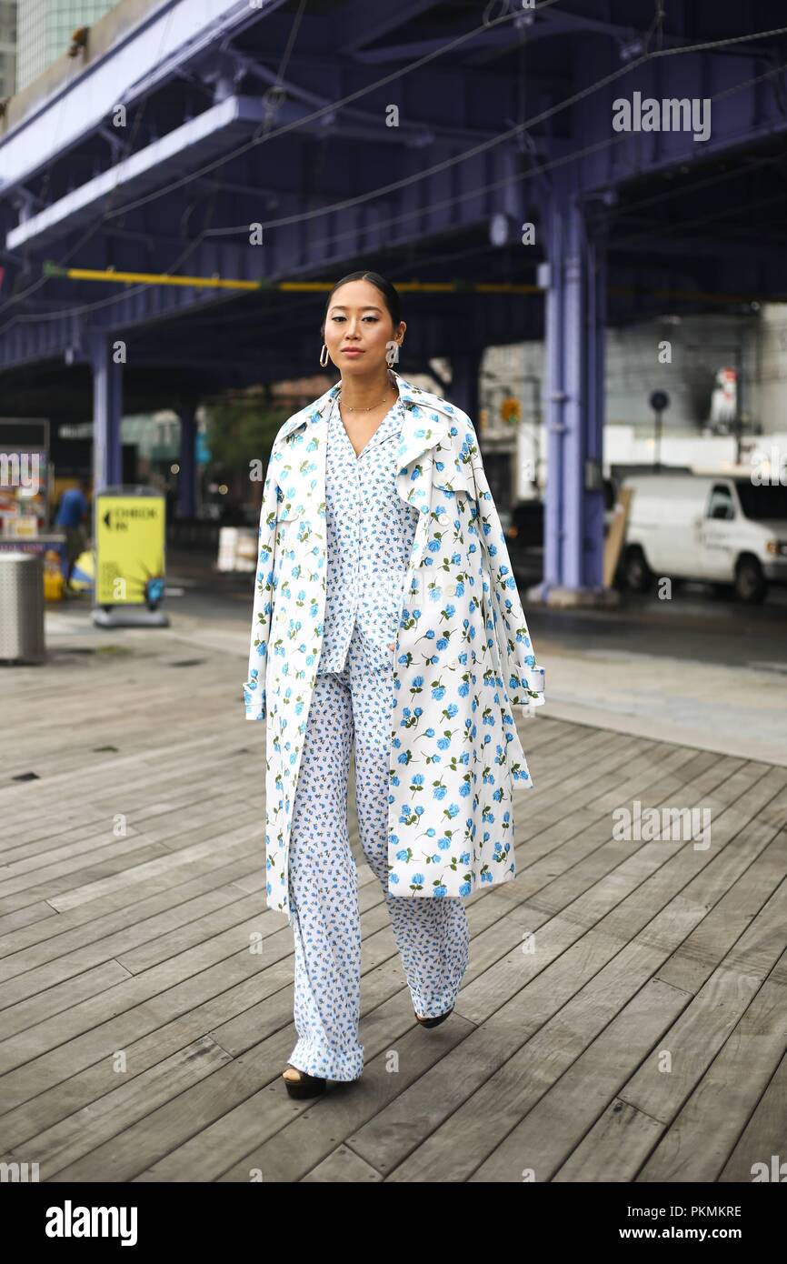 Syd ugentlig ly Blogger Aimee Song posing on the street outside of the Michael Kors show  during New York Fashion Week - Sept 12, 2018 - Photo: Runway Manhattan  ***For Editorial Use Only*** | usage worldwide Stock Photo - Alamy