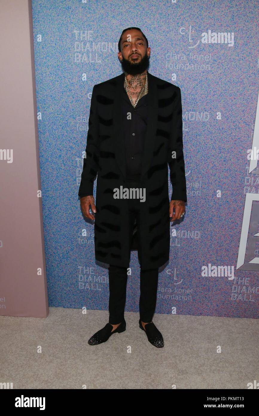 Nipsey Hussle at arrivals for The Clara Lionel Foundation 4th Annual Diamond Ball, Cipriani Wall Street, New Yoyrk, NY September 13, 2018. Photo By: Jason Mendez/Everett Collection Stock Photo