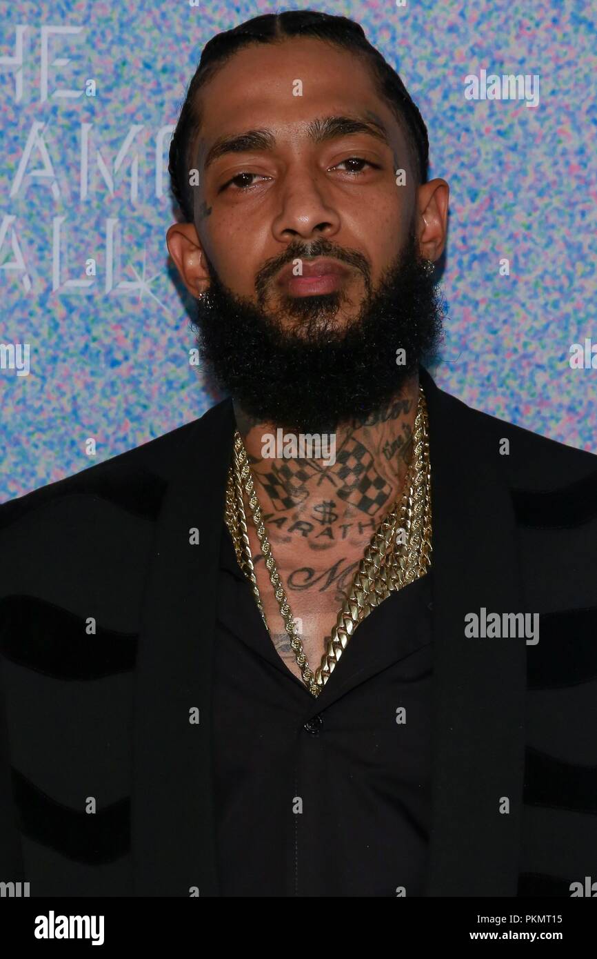 Nipsey Hussle at arrivals for The Clara Lionel Foundation 4th Annual Diamond Ball, Cipriani Wall Street, New Yoyrk, NY September 13, 2018. Photo By: Jason Mendez/Everett Collection Stock Photo