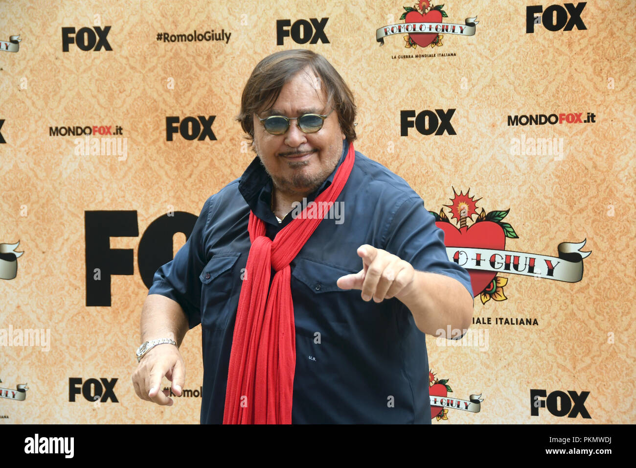 Rome Italy 13 September 2018 - Palace Brancaccio - Photocall presentation comedy series tv Romolo + Giuly  Umberto Smaila in the role of Umberto Smalia Credit: Giuseppe Andidero/Alamy Live News Stock Photo