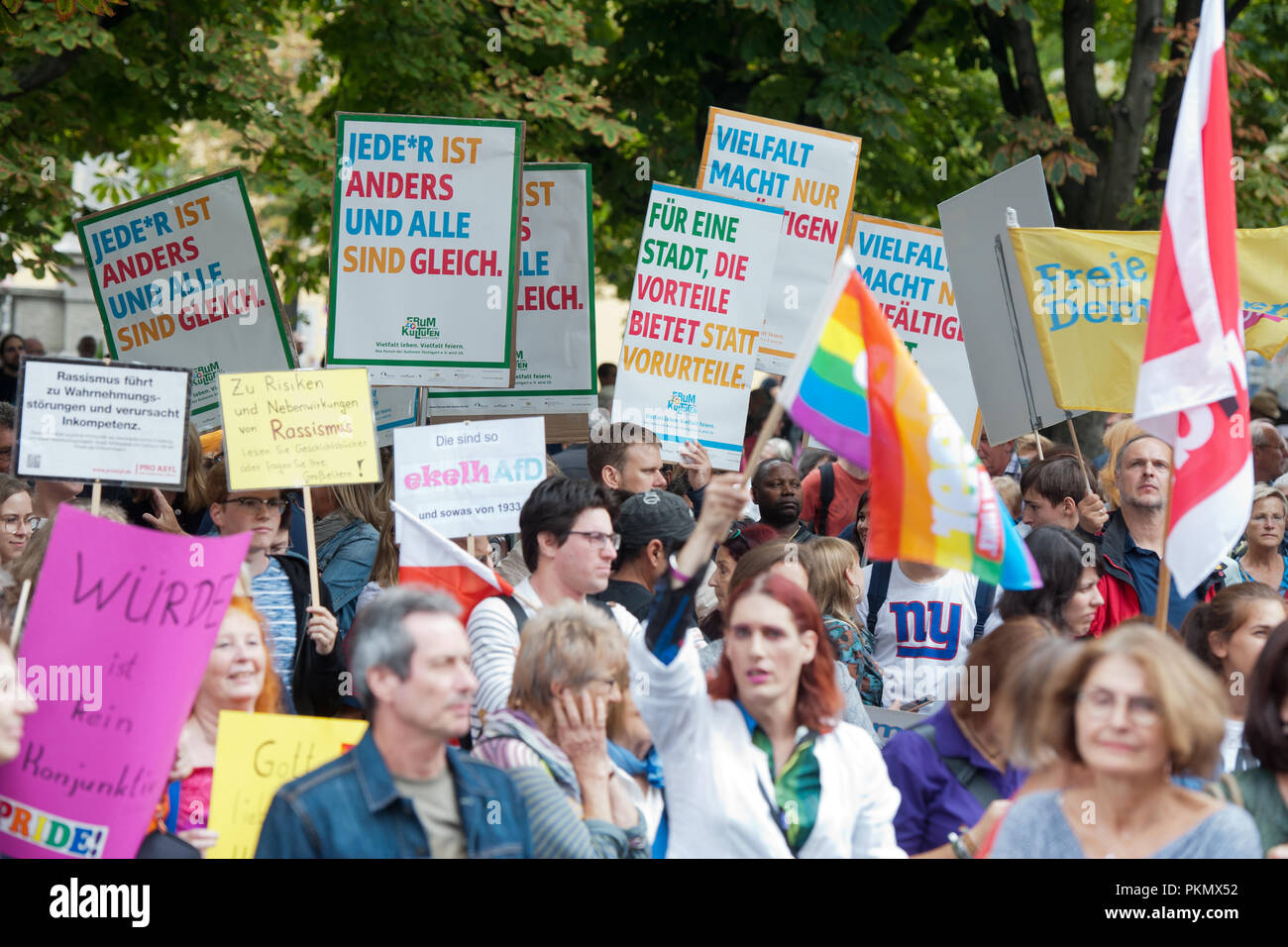 14 September 2018 Baden Wuerttemberg Stuttgart 14 September 2018 Germany Stuttgart Diversity Instead Of Simplicity Rally As An Antipole To The Simultaneous Rally Demo For All Photo Oliver Willikonsky Dpa Stock Photo Alamy