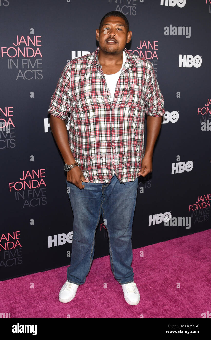 Westwood Village, USA. 13th Sep, 2018. Omar Benson Miller attends the Los Angeles premiere of HBO's 'Jane Fonda in Five Acts' at the Hammer Museum in Westwood Village, California on September 13, 2018. Credit: The Photo Access/Alamy Live News Stock Photo