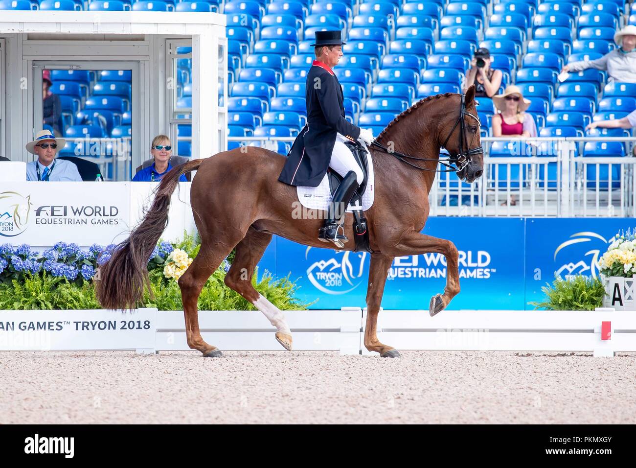 Emile Faurie. Dono di Maggio. Dressage.Grand Prix Special. Day 4. World Equestrian Games. WEG 2018 Tryon. North Carolina. USA. 14/09/2018. Stock Photo