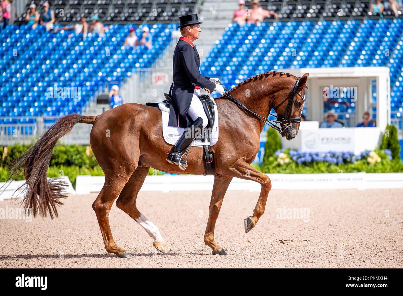 Emile Faurie. Dono di Maggio. Dressage.Grand Prix Special. Day 4. World Equestrian Games. WEG 2018 Tryon. North Carolina. USA. 14/09/2018. Stock Photo