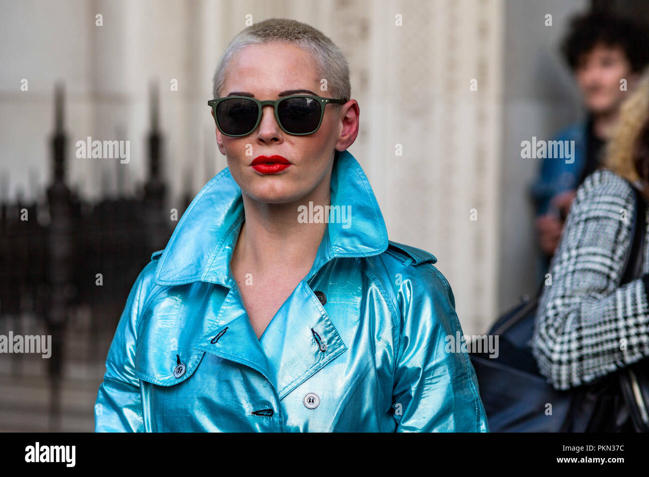 Londres, Inglaterra. 14th Sep, 2018. Rose McGowan at London Fashion Week September 2018 held at Freemasons Hall, Covent Garden, London, England. Credit: Richard Callis/FotoArena/Alamy Live News Stock Photo