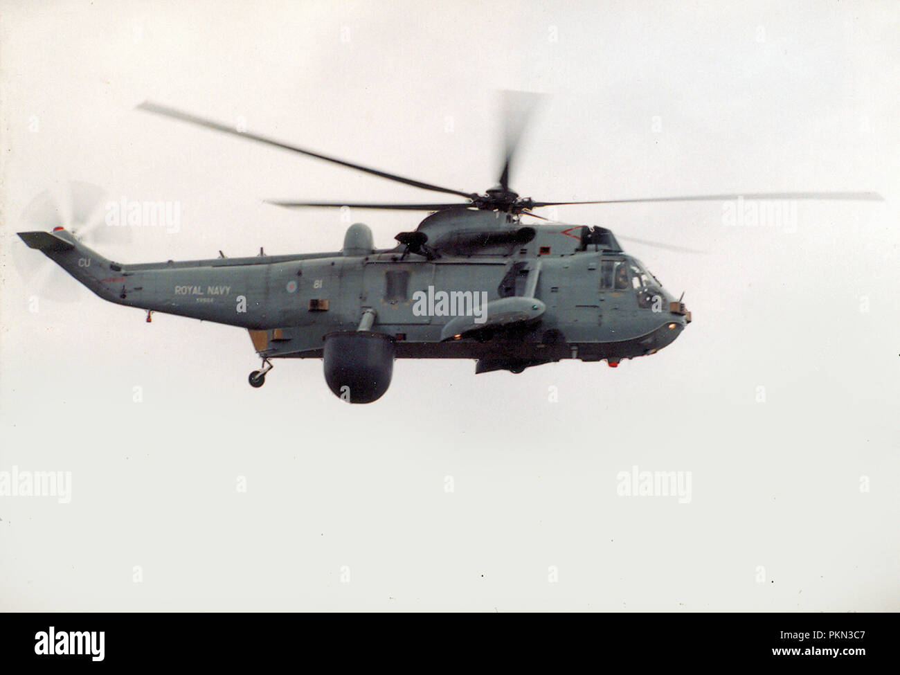 FILE IMAGE The Royal Navy Sea King ASaC MK 7 are to make a final flypast over the South West of England on the 18th September 2018 to Mark the end of forty nine years of service with the Fleet Air Arm *$( NAS have flown the Air Bourne Early Warning version of the Sea King since 1982 Picture SHows one of the original AEW mk 2 which 849 began operating after the Falklands Stock Photo