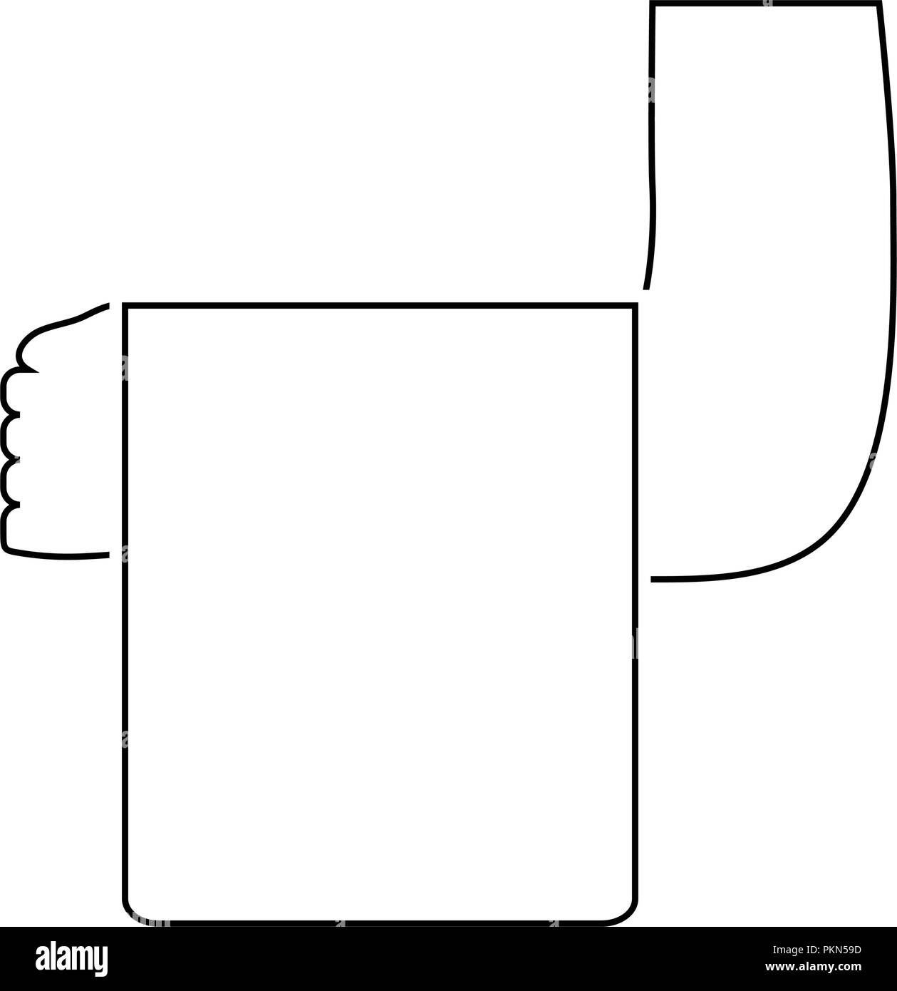 Waiter hand with towel icon. Thin line design. Vector illustration ...
