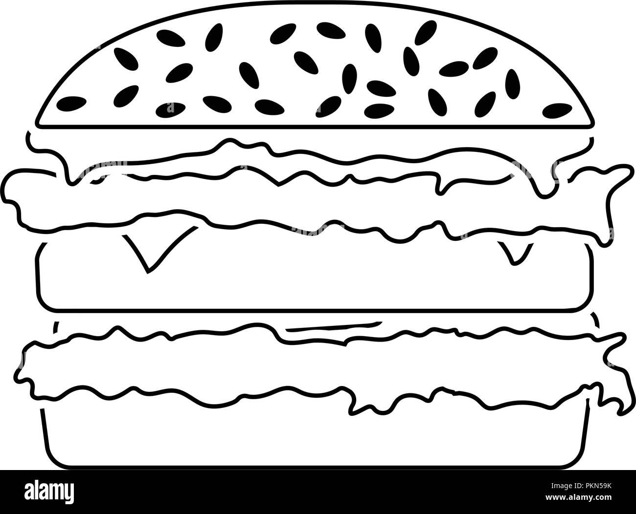 Hamburger icon. Thin line design. Vector illustration. Stock Vector