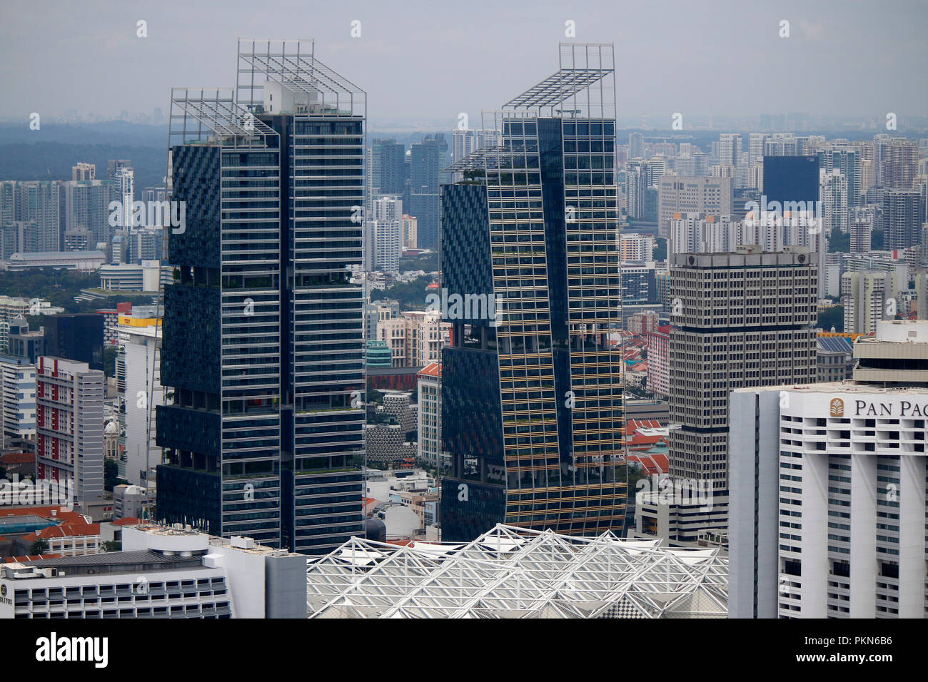 Hochhaeuser Skyline Singapur Stock Photo Alamy