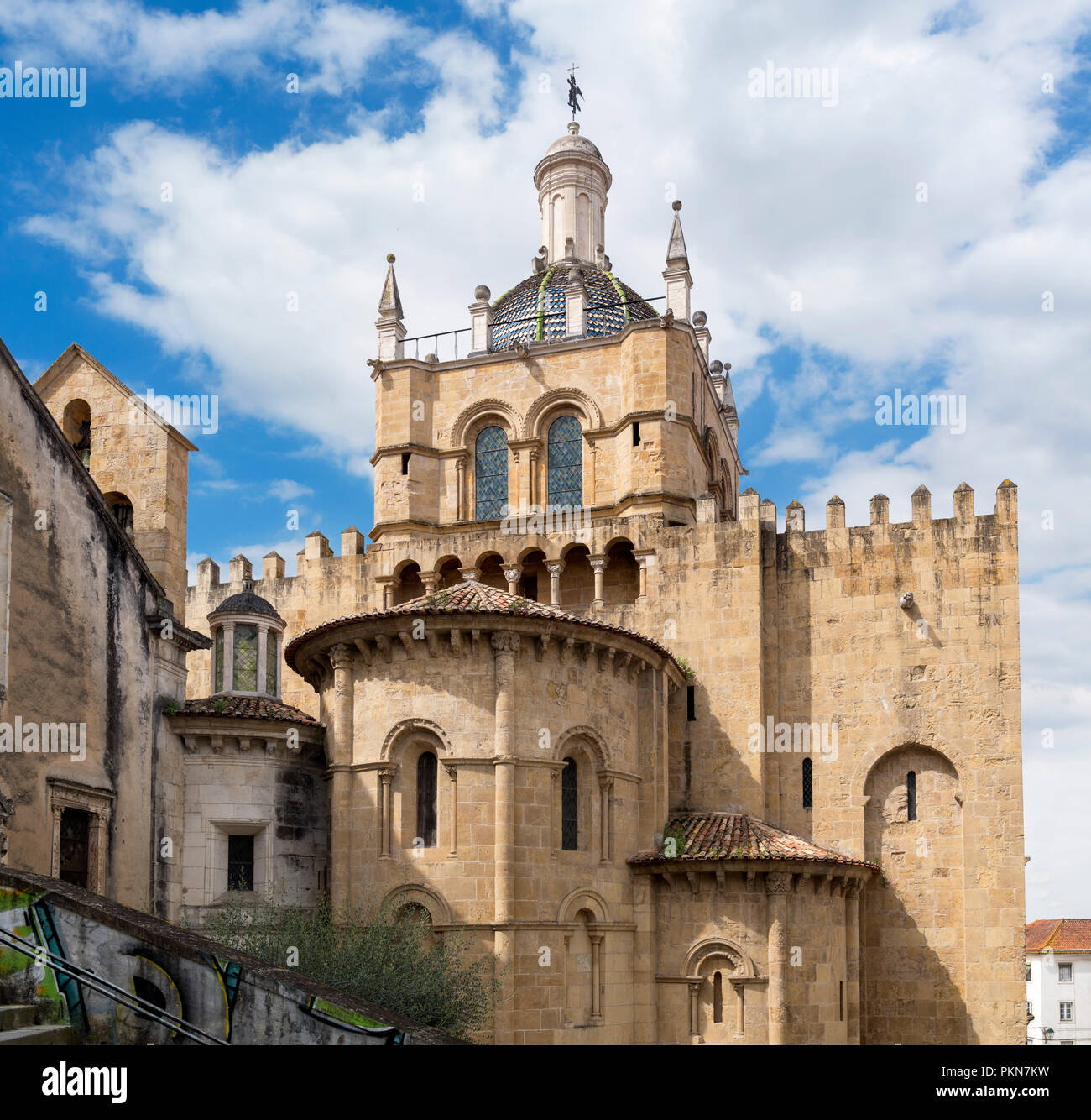 Old Cathedral of Coimbra (Se Velha de Coimbra), Coimbra, Portugal Stock Photo